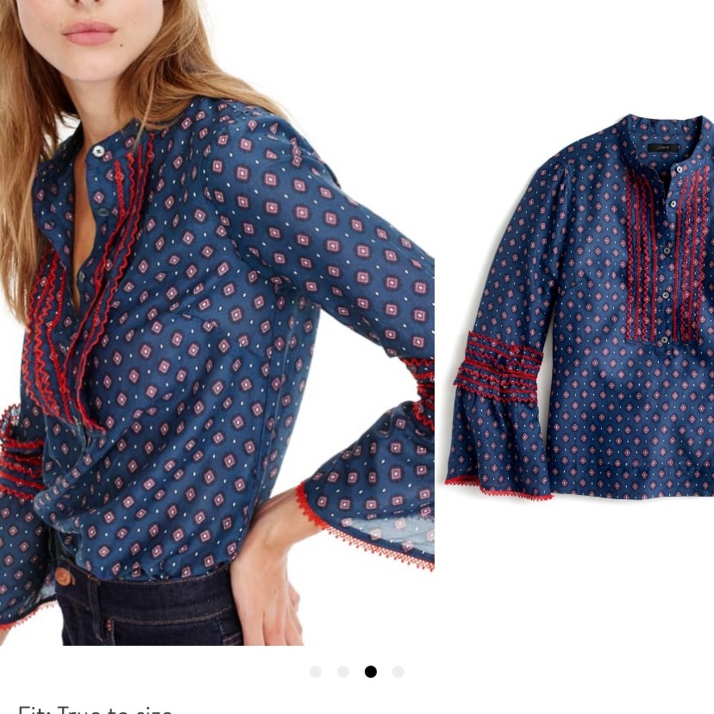 JCrew Embroidered Blouse